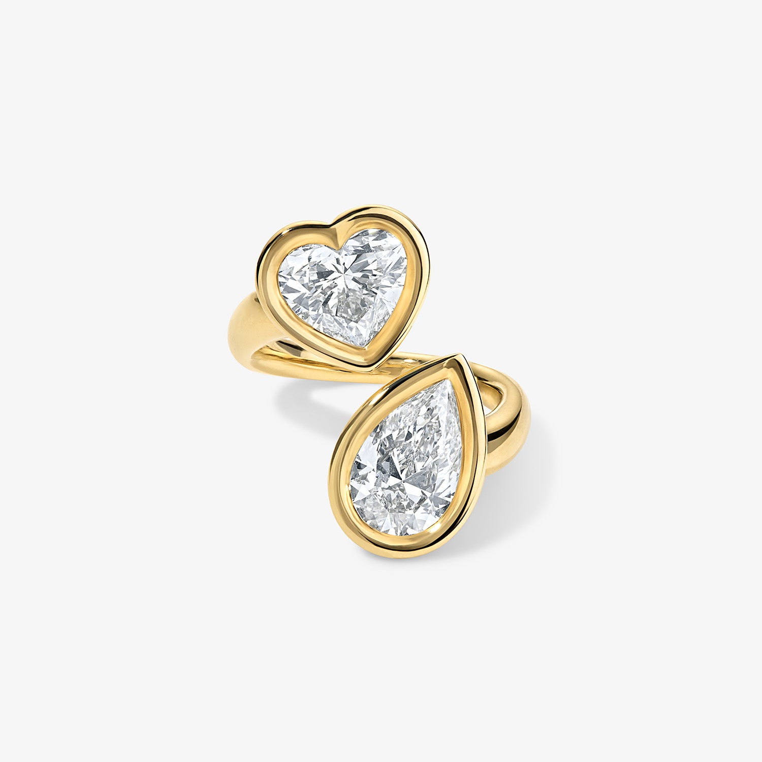Signature Heart and Pear Bezel Set Bypass Engagement Ring