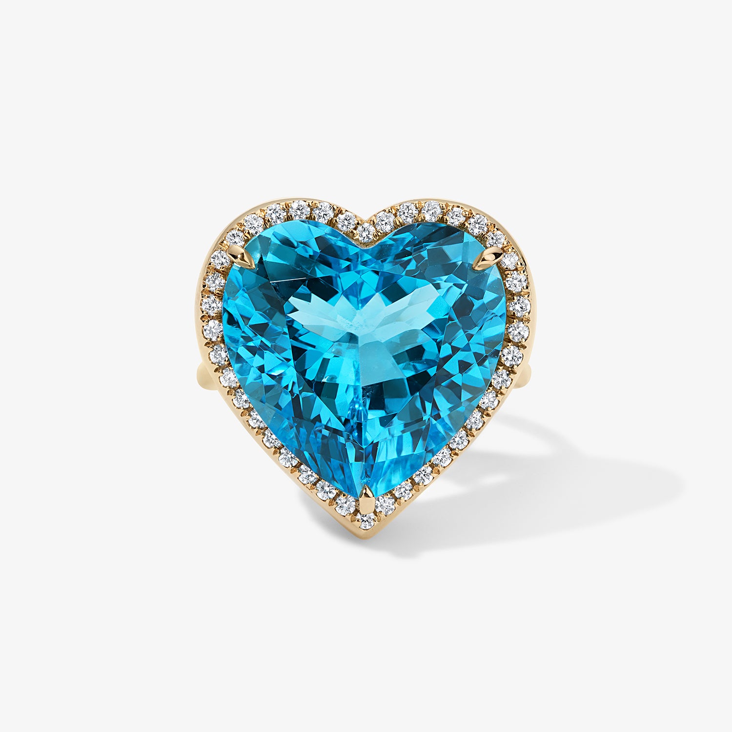 Blue Topaz Heart Candy Button Ring
