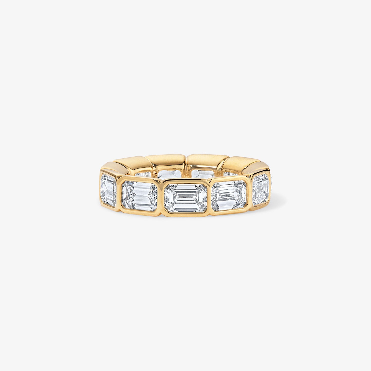 Margot Bezel Set East West Emerald Cut Eternity Band
