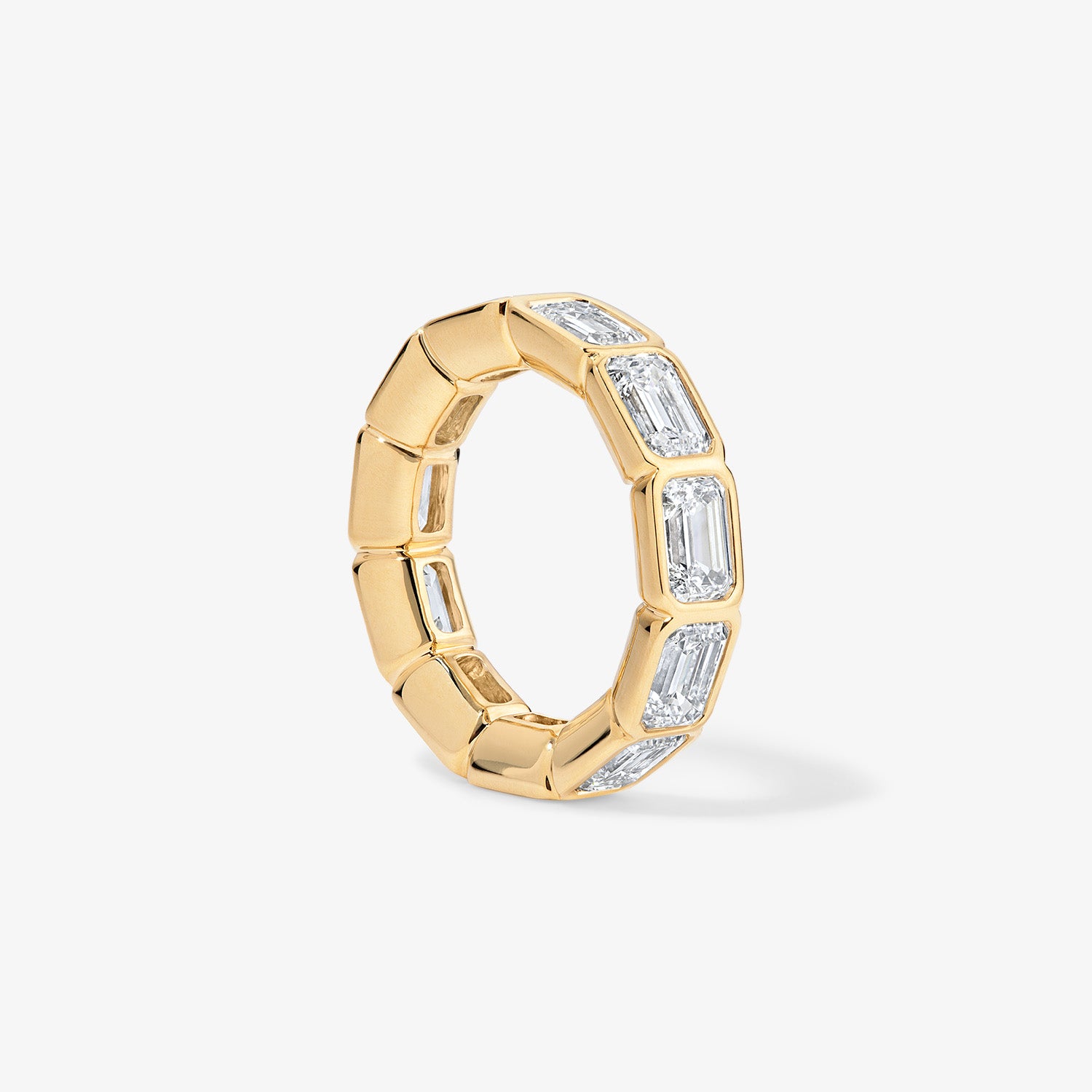 Margot Bezel Set East West Emerald Cut Eternity Band