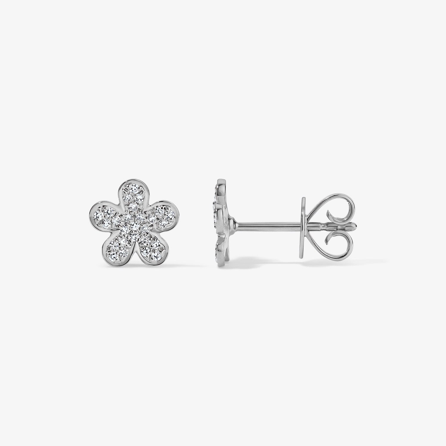 Mini Token Pave Flower Stud