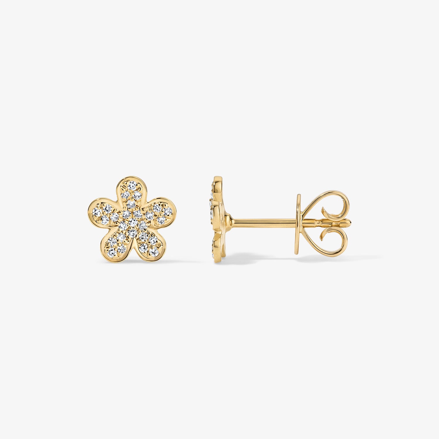 Mini Token Pave Flower Stud