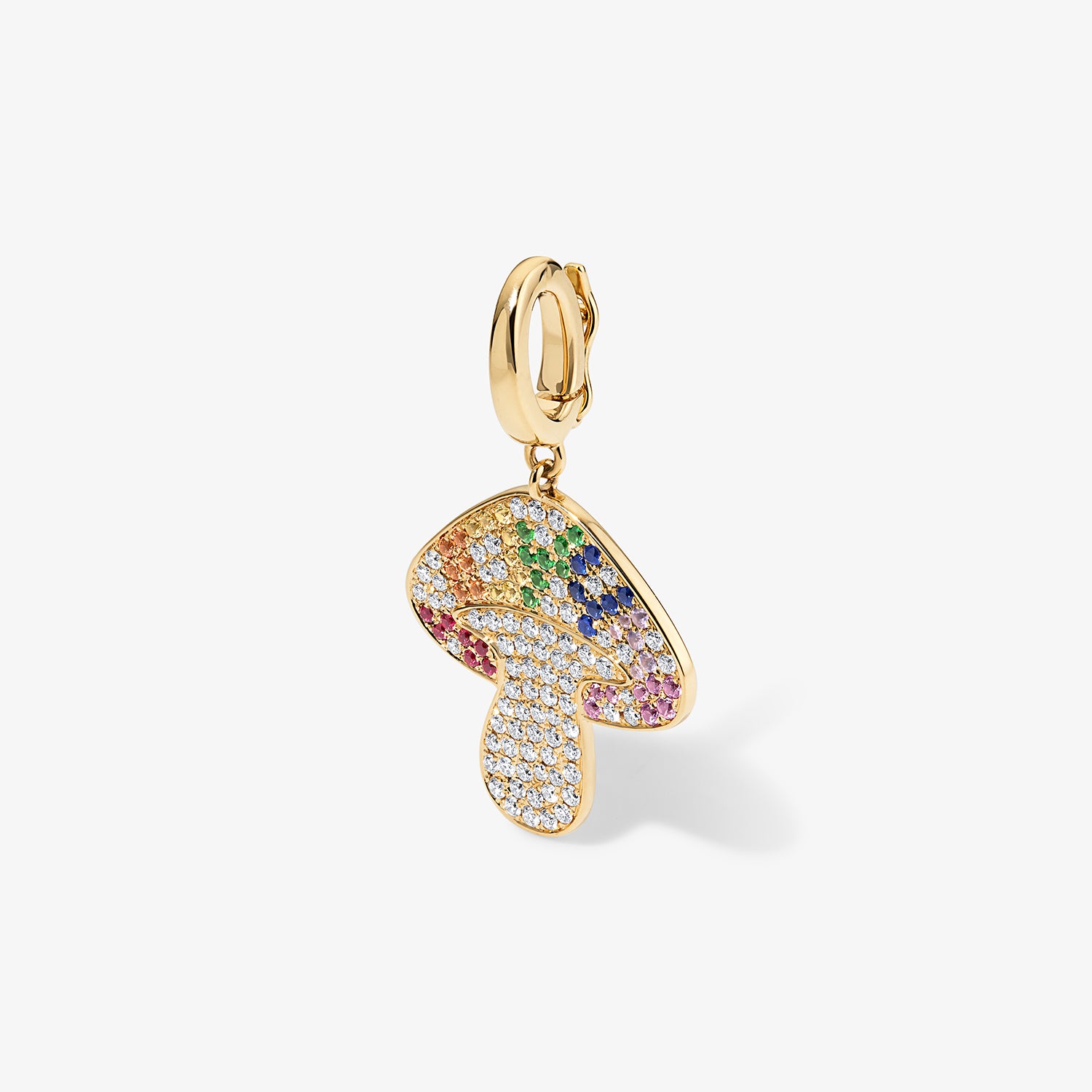 Large Token Rainbow Mushroom Charm