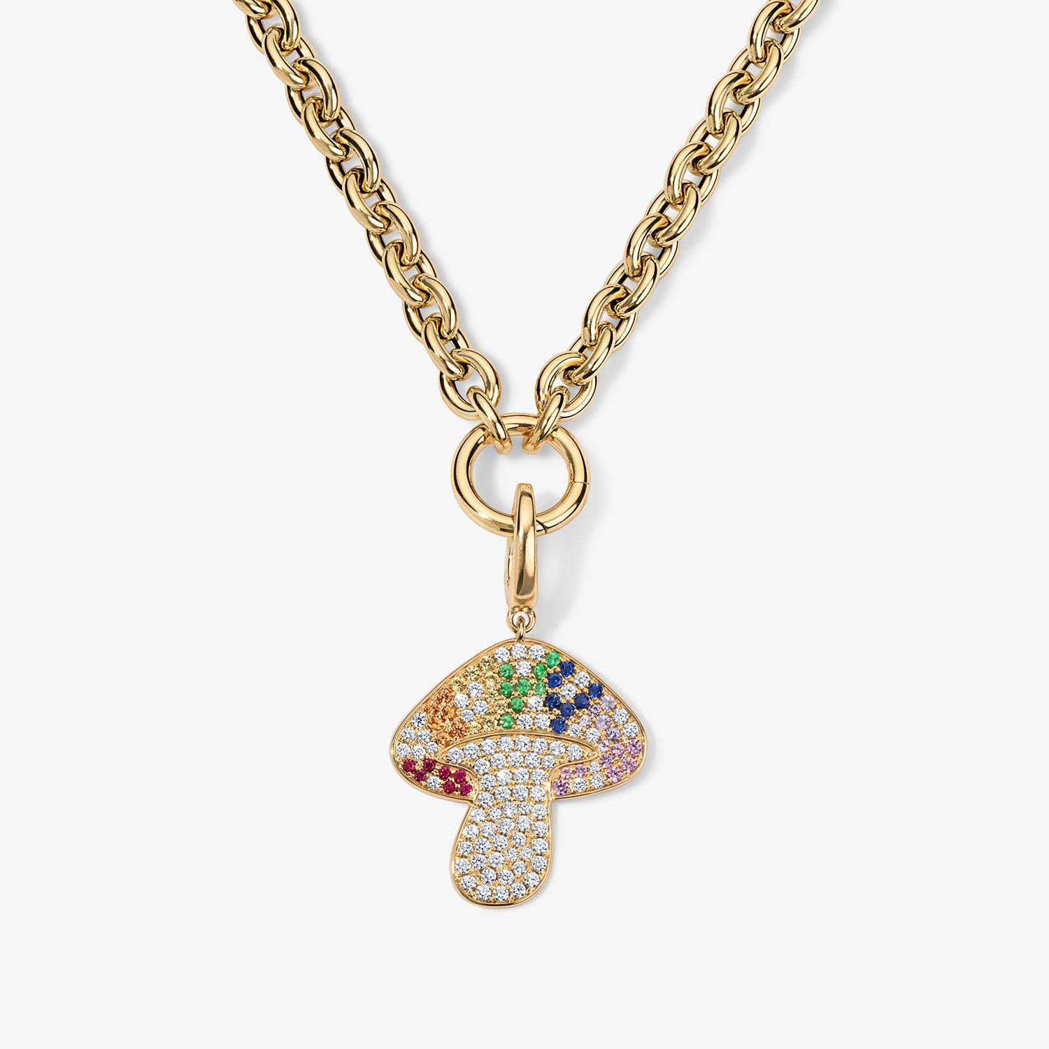 Large Token Rainbow Mushroom Charm