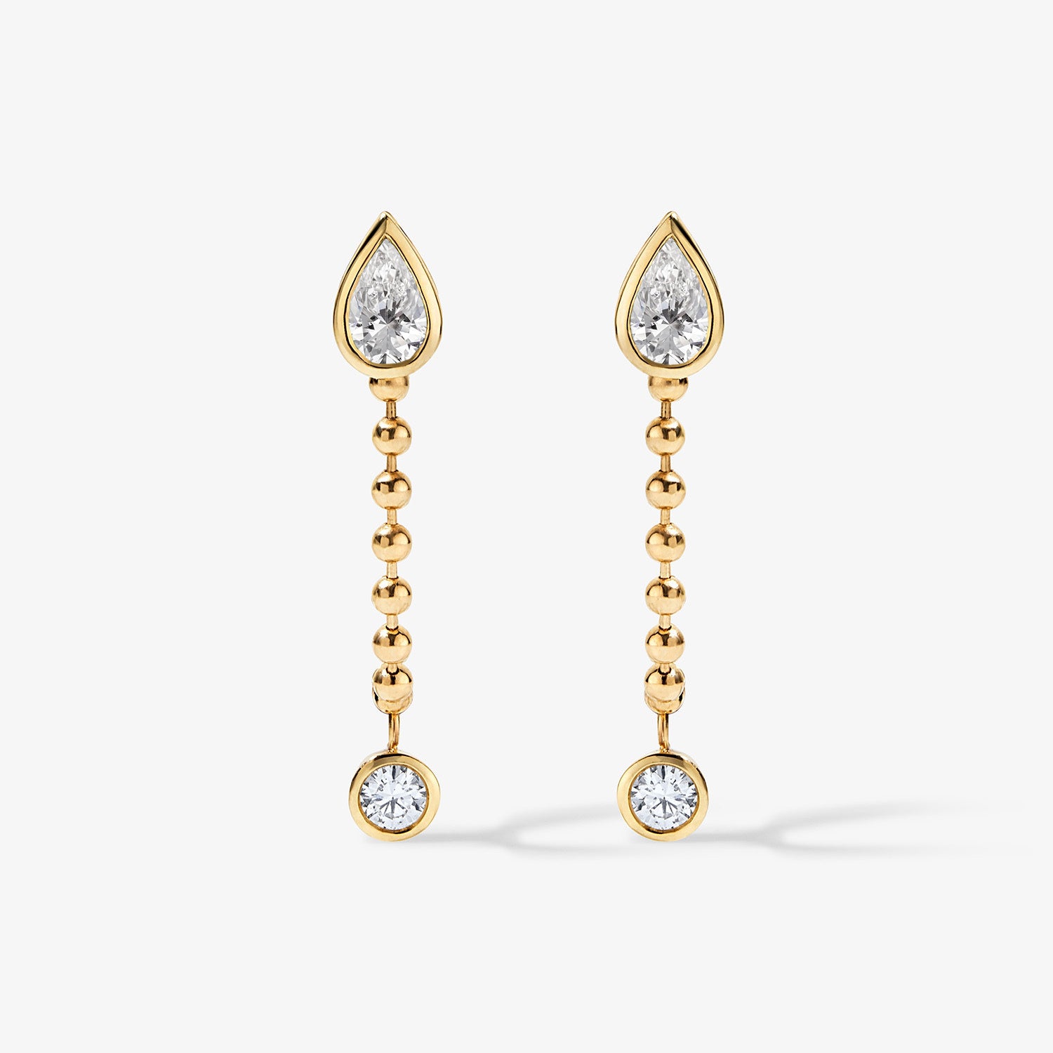 Margot Gemstone and Diamond Chain Earring 14K Yellow Gold Diamond