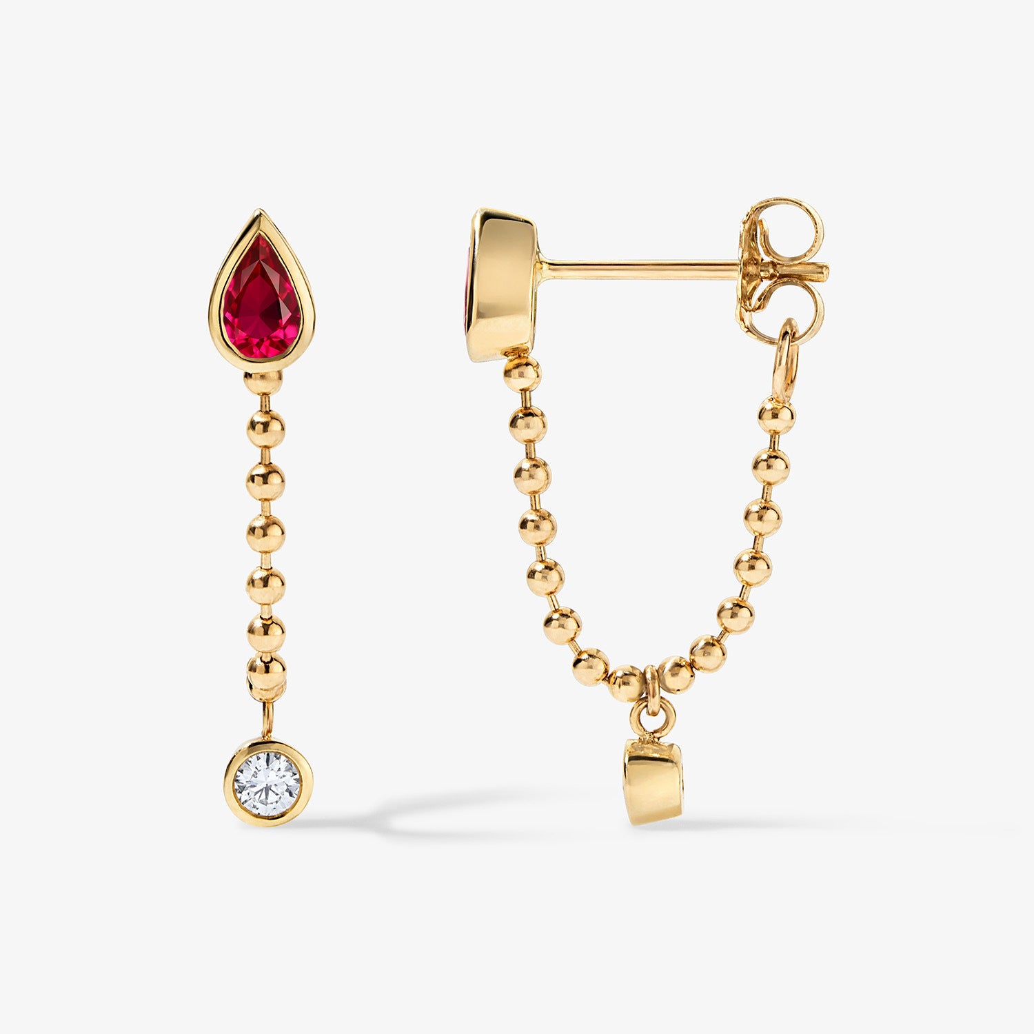 Margot Gemstone and Diamond Chain Earring