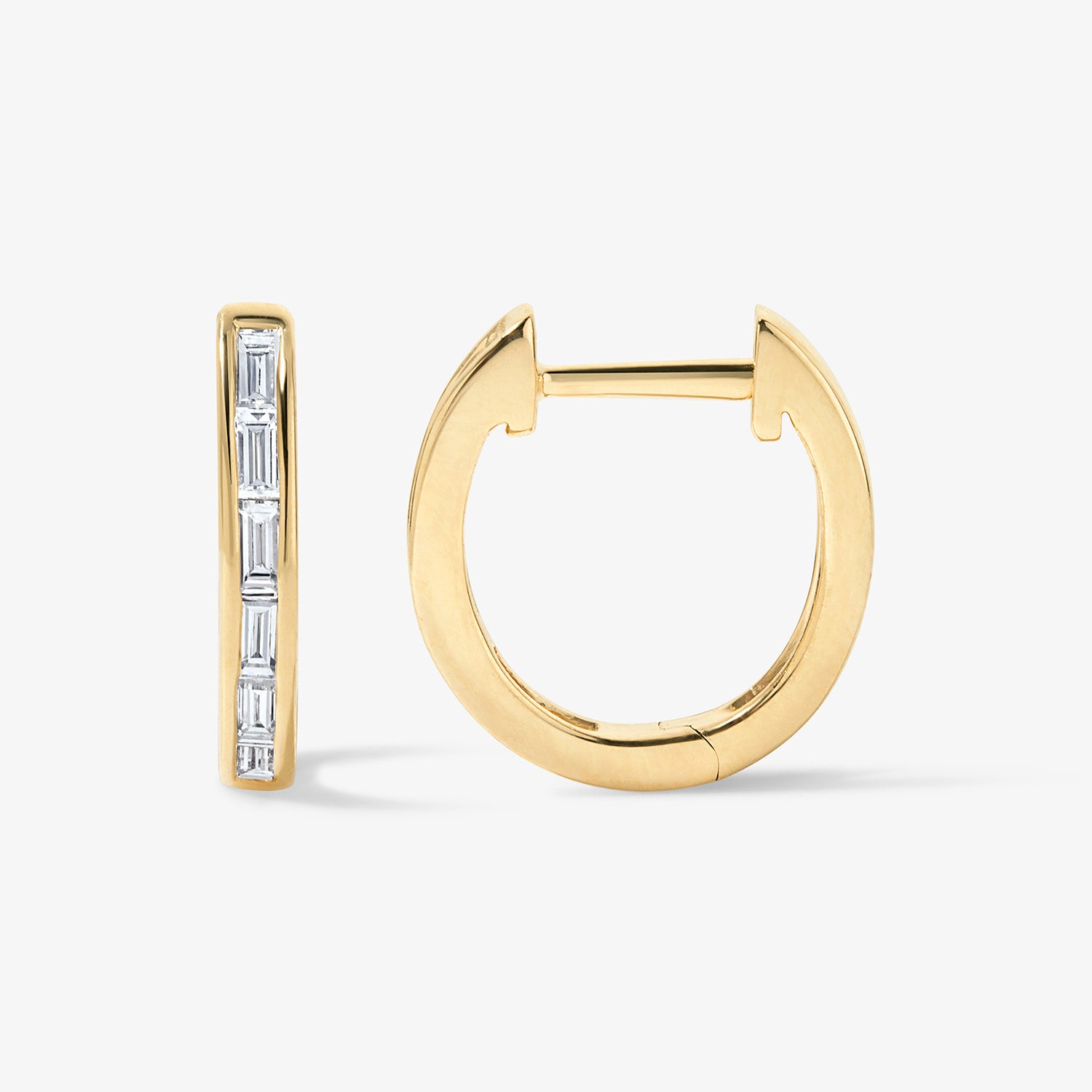 Julietta Petite Baguette Huggies 14K Yellow Gold