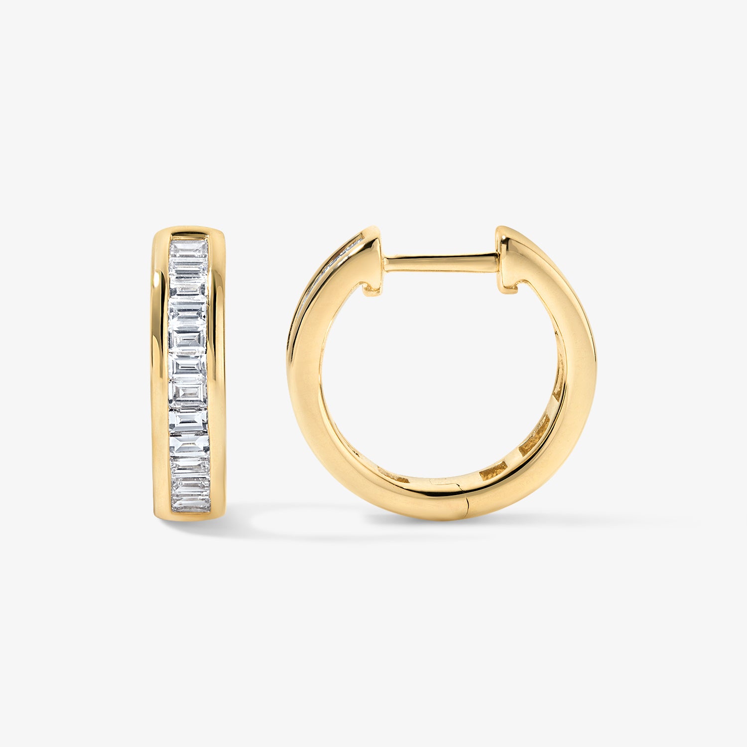Julietta Baguette Huggies 14K Yellow Gold