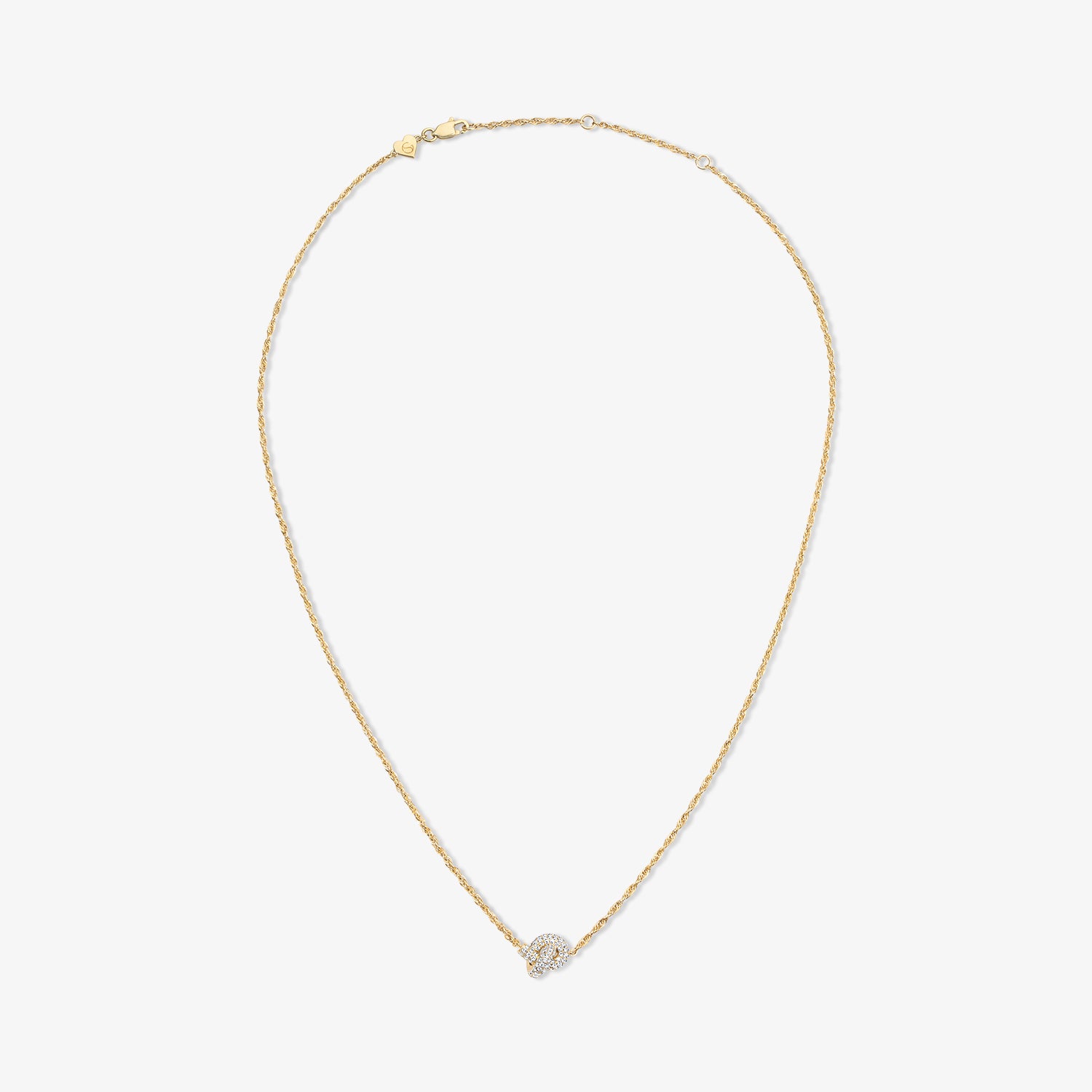 Token Knot Pave Necklace