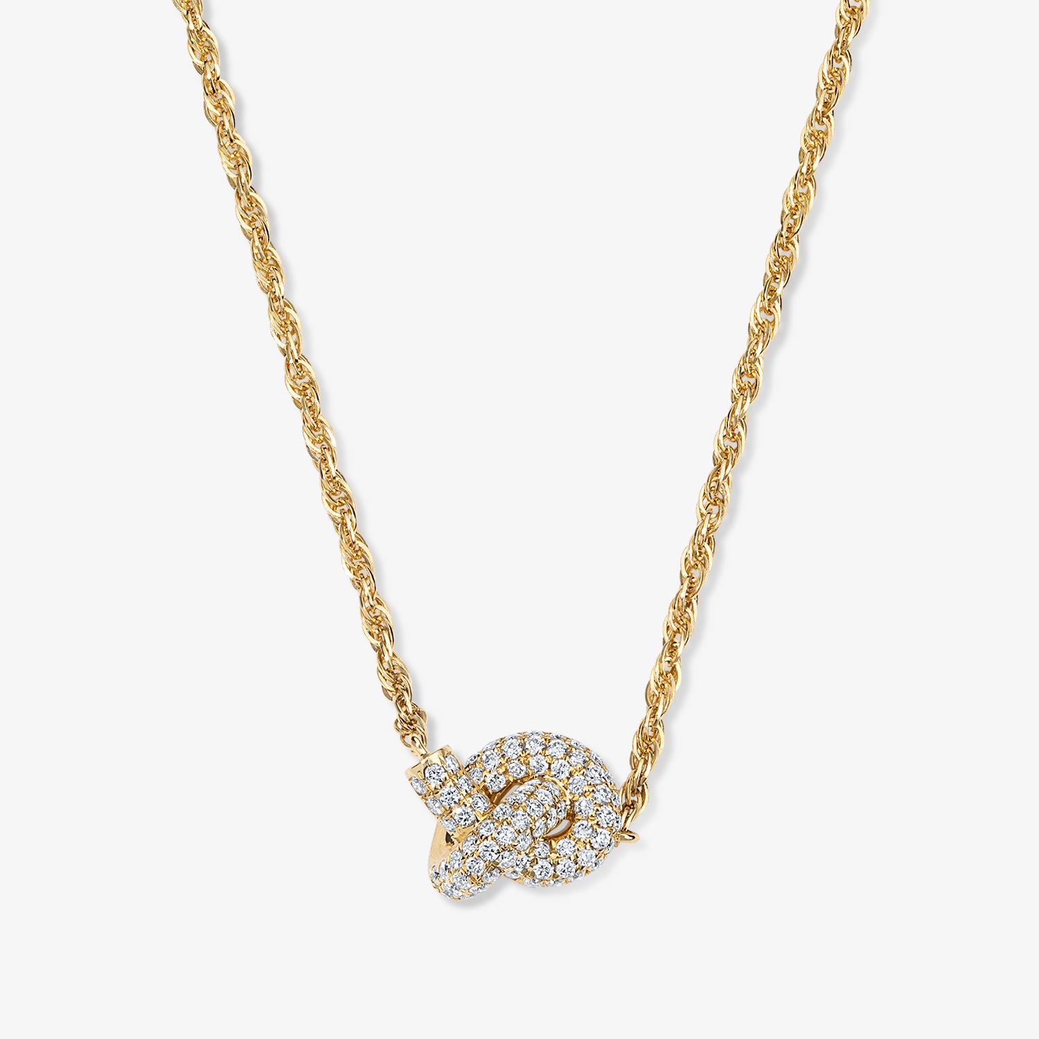 Token Knot Pave Necklace