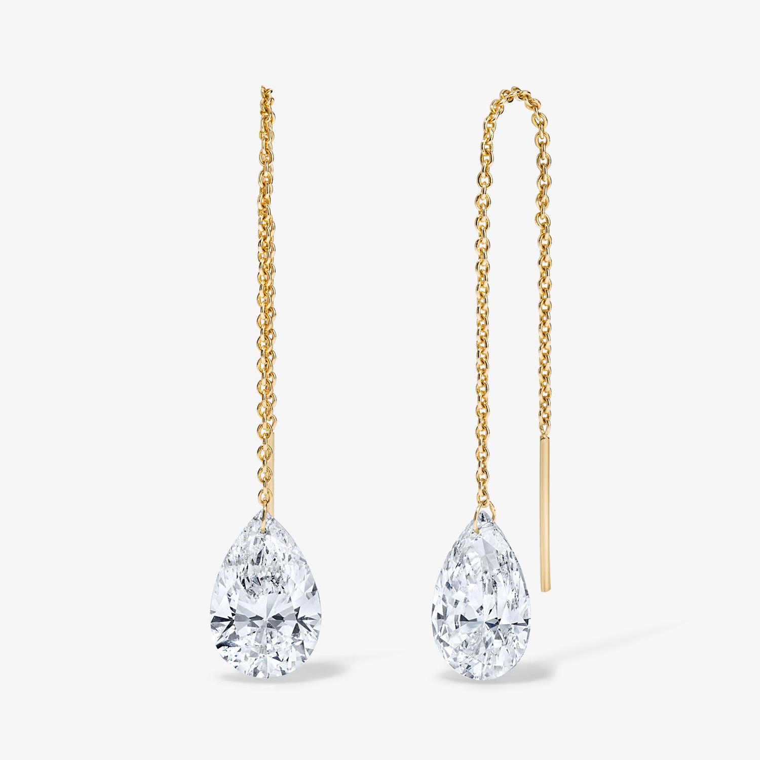 Lola Lab Grown Drilled Diamond Pear Threader Earrings