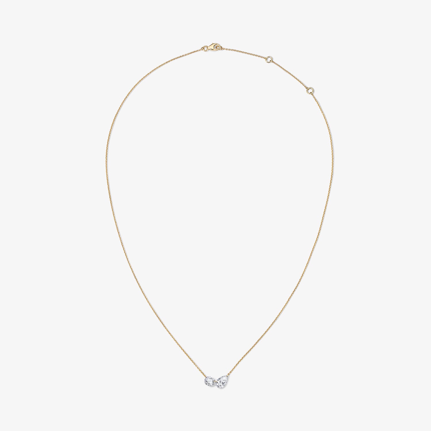 Lola Lab Grown Pear and Round Drilled Diamond Station Necklace