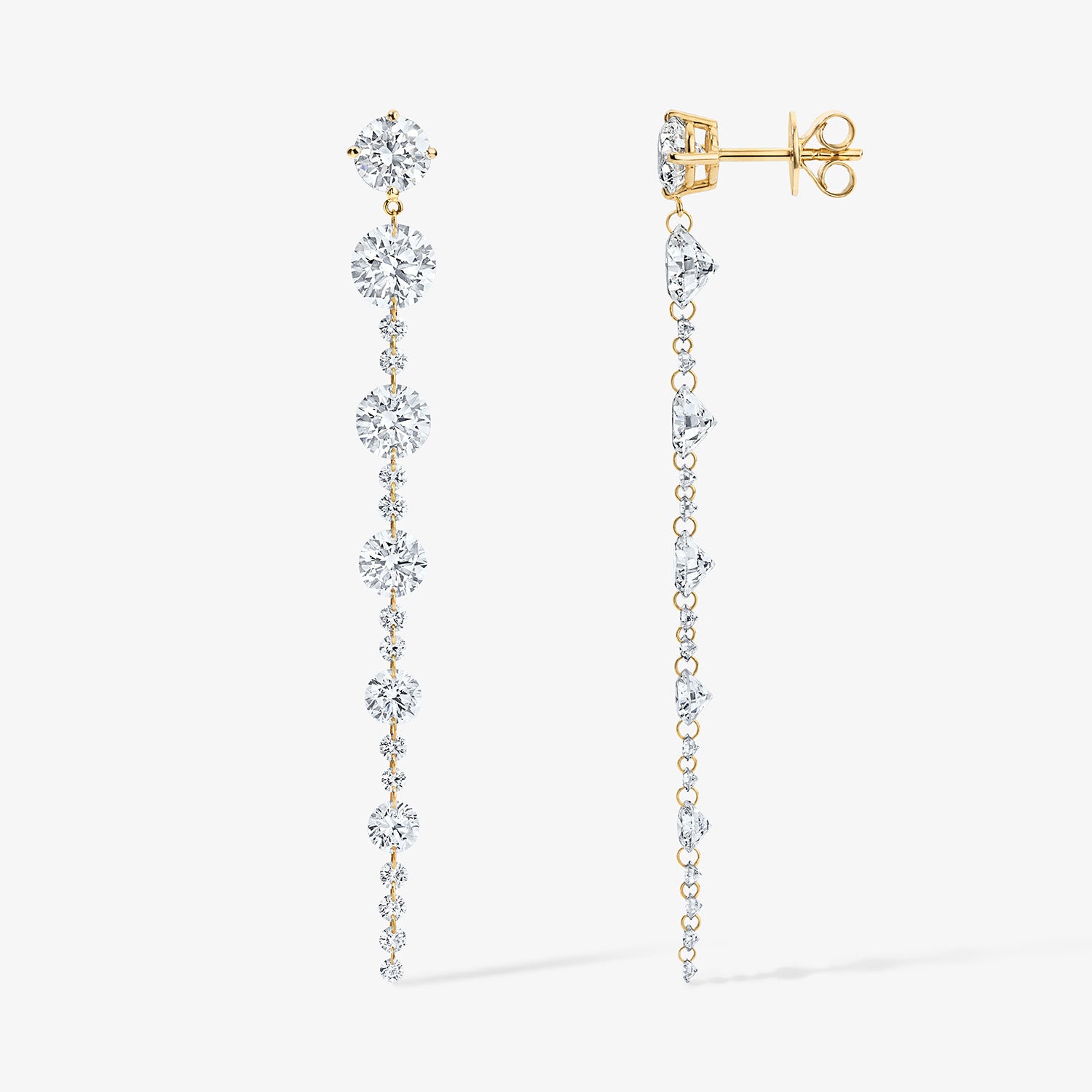 Lola Lab Grown Drilled Diamond Graduated Linear Earrings