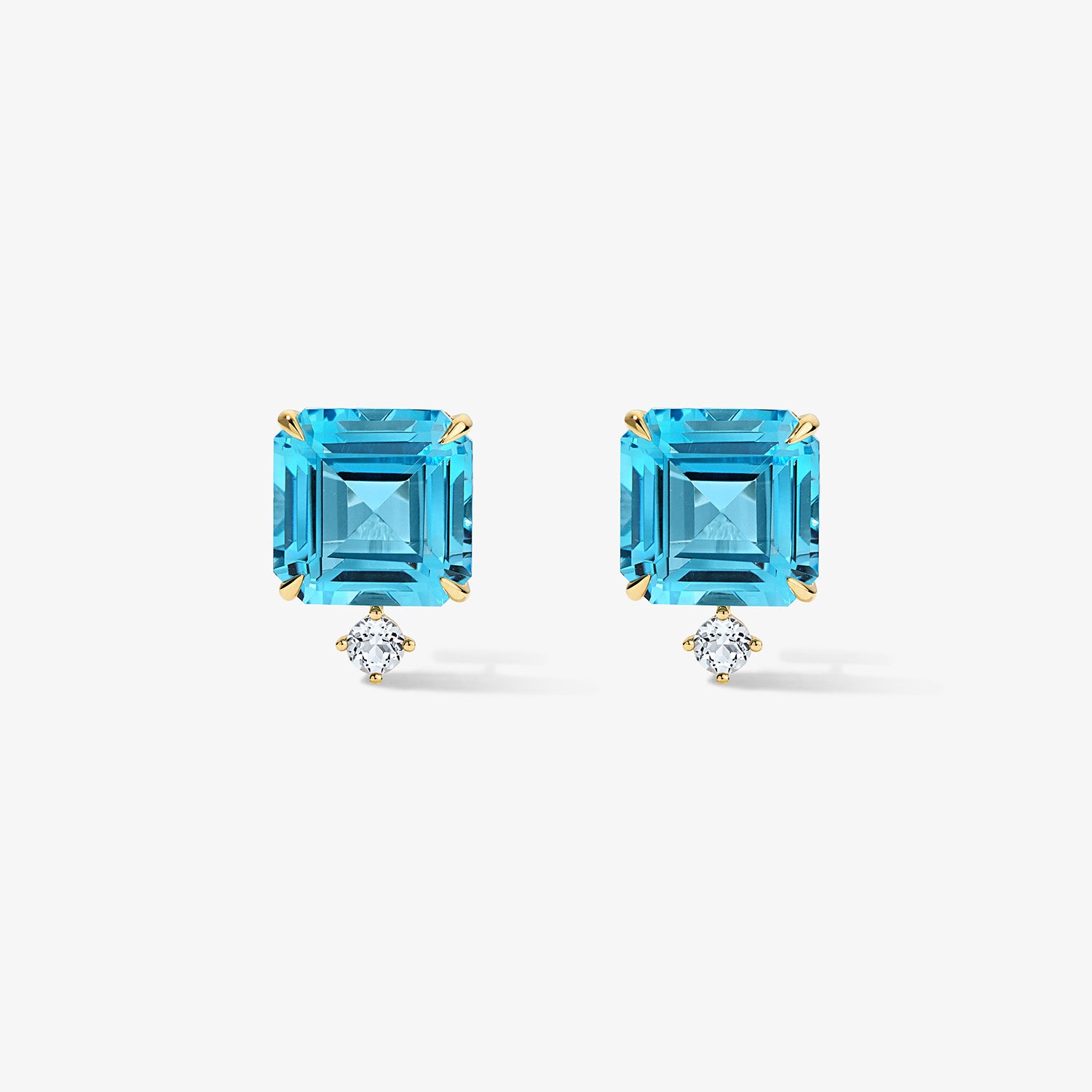 Candy Confetti Ascher Swiss Blue Topaz Studs 14K Yellow Gold