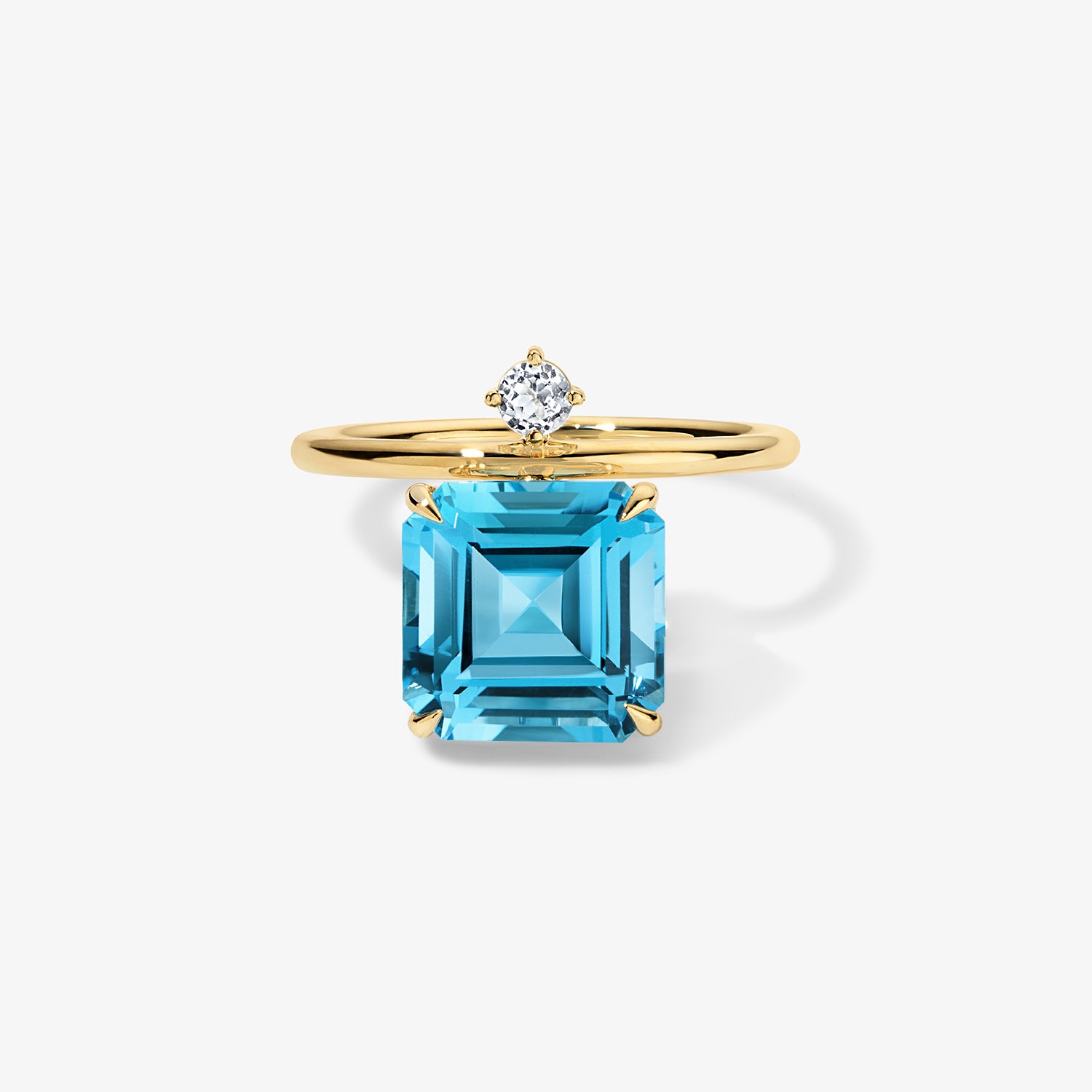 Candy Confetti Ascher Swiss Blue Topaz Ring 14K Yellow Gold