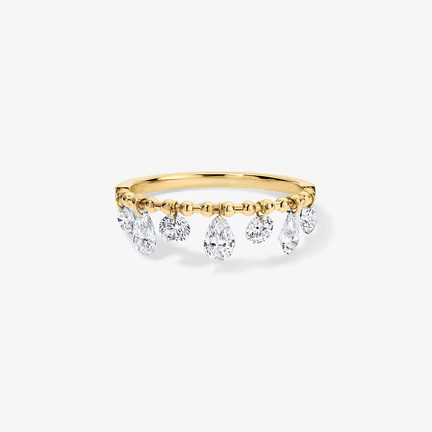 Lola Lab Grown Drilled Diamond Shaker Ring 14K Yellow Gold
