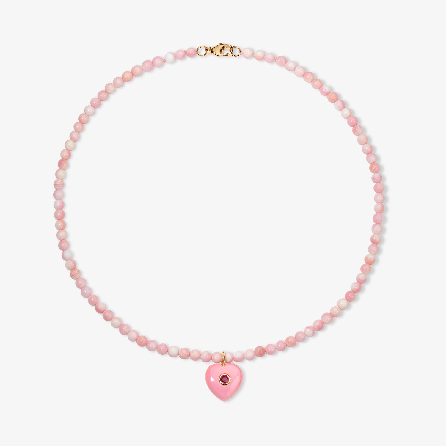 Kendall Conch Shell Beaded Necklace with Conch Heart Charm