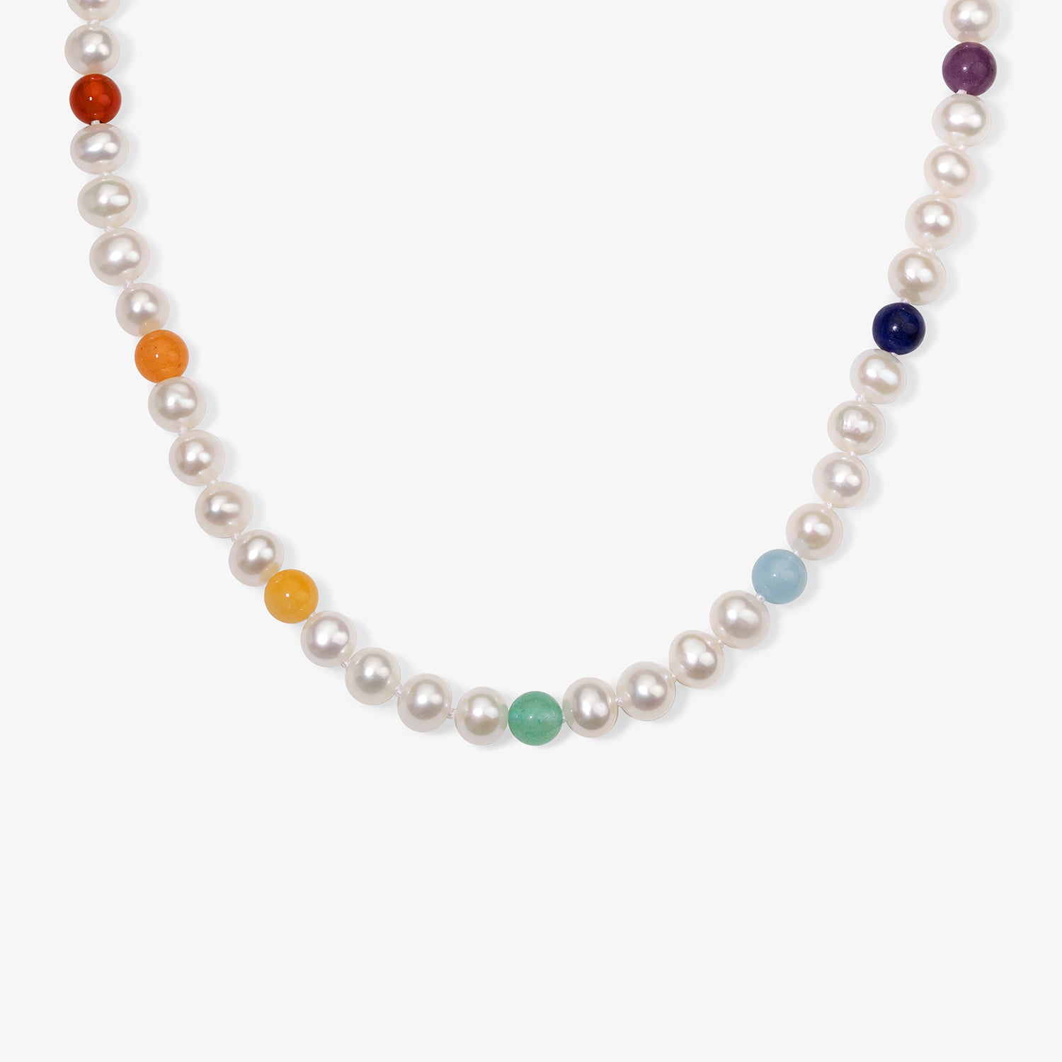 Kendall Pearl and Rainbow Beaded Necklace