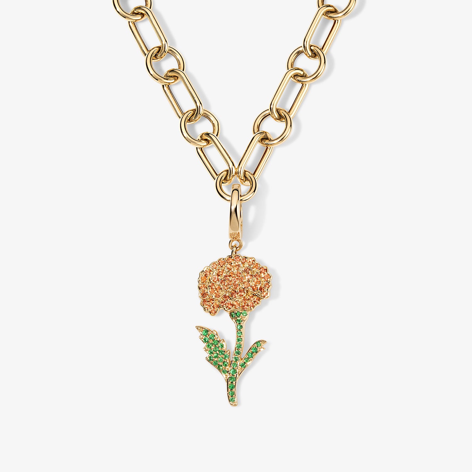 Large Token Marigold Birth Flower Charm