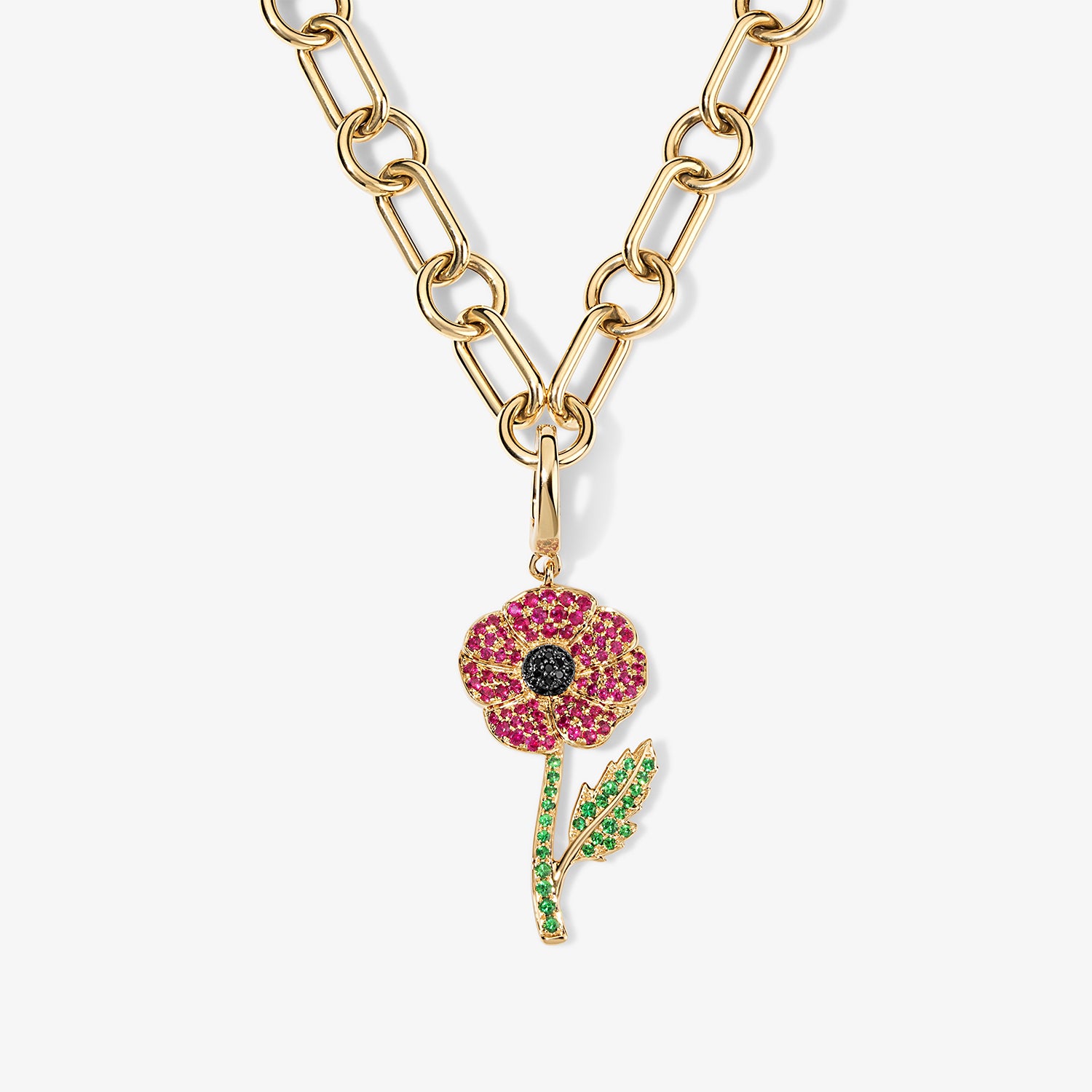 Large Token Poppy Birth Flower Charm