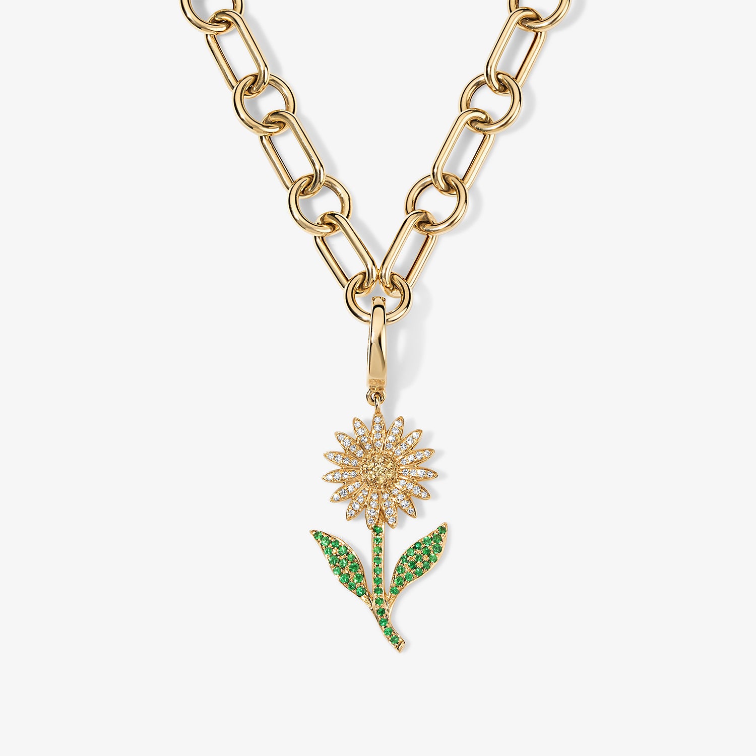 Large Token Daisy Birth Flower Charm