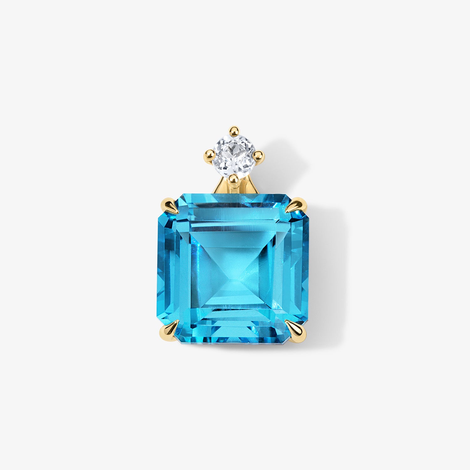 Candy Confetti Ascher Swiss Blue Topaz Pendant 14K Yellow Gold Pendant Only