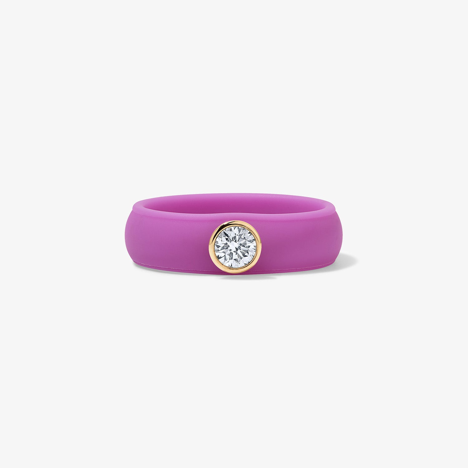 Round Lab Grown Diamond on Silicone Band