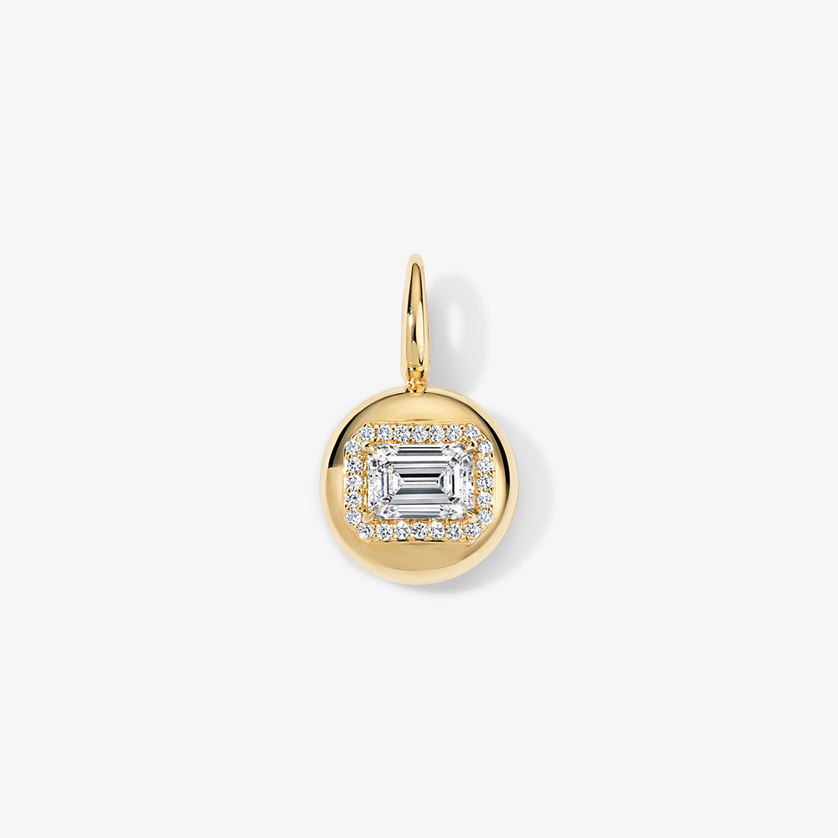 Small Lab Grown Emerald Diamond Candy Button Charm