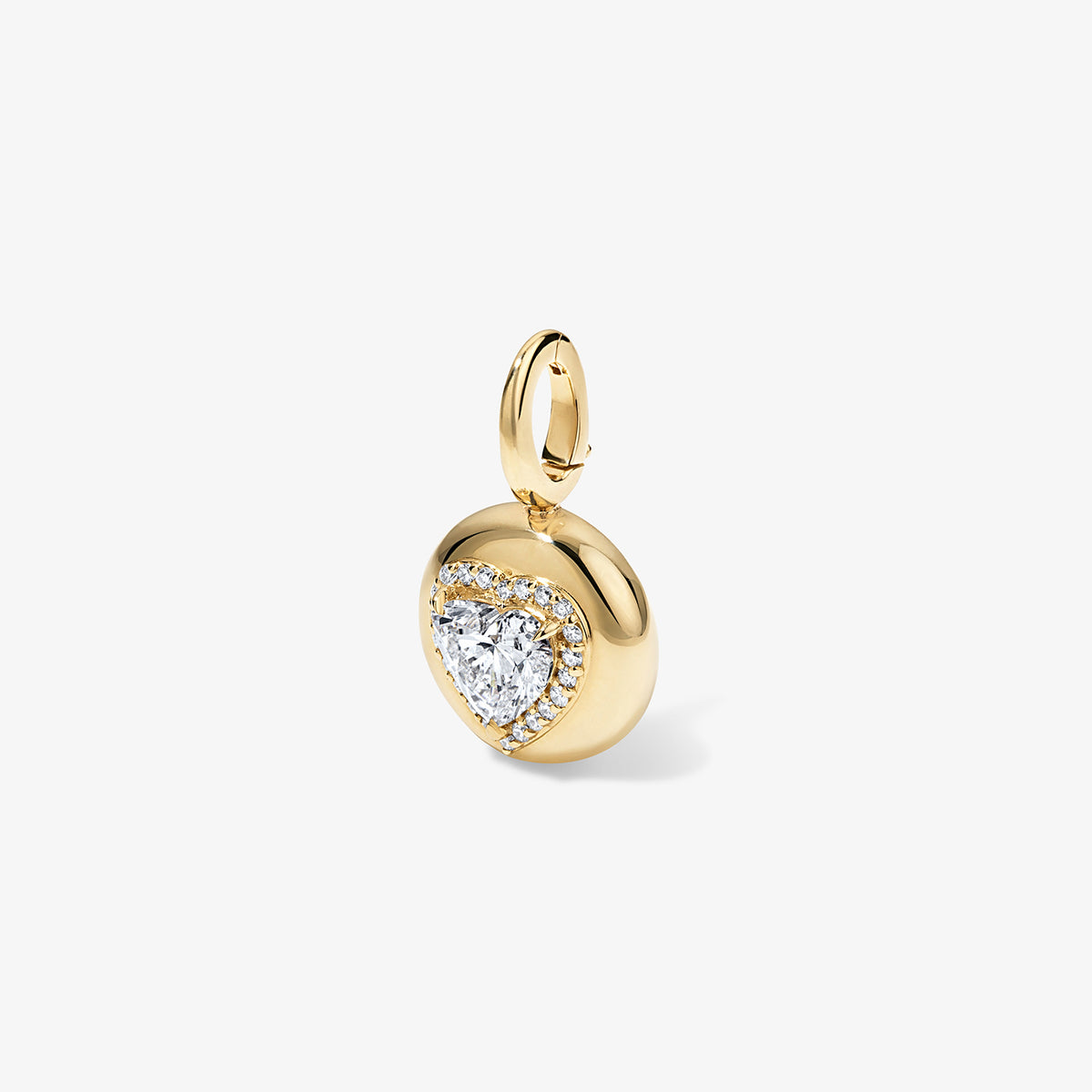 Small Lab Grown Heart Diamond Candy Button Charm