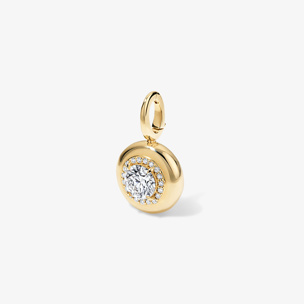 Small Lab Grown Round Diamond Candy Button Charm