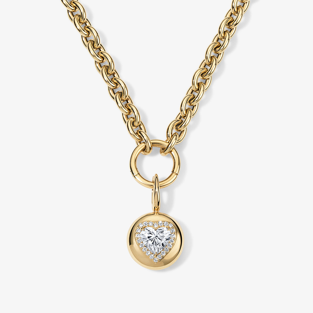 Small Lab Grown Heart Diamond Candy Button Charm
