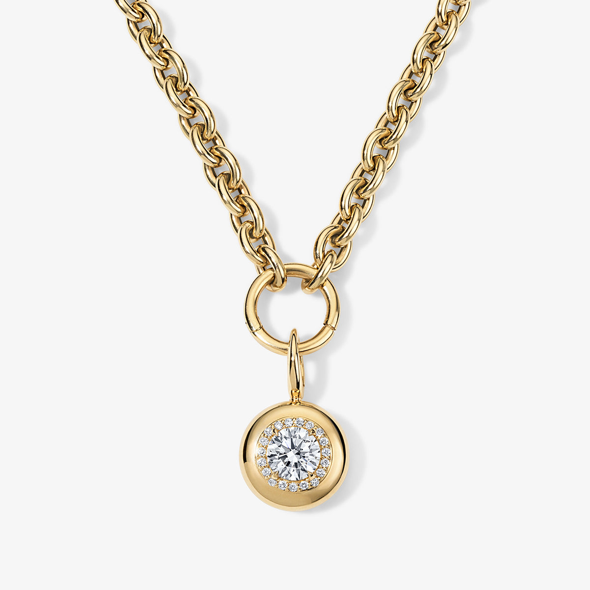 Small Lab Grown Round Diamond Candy Button Charm