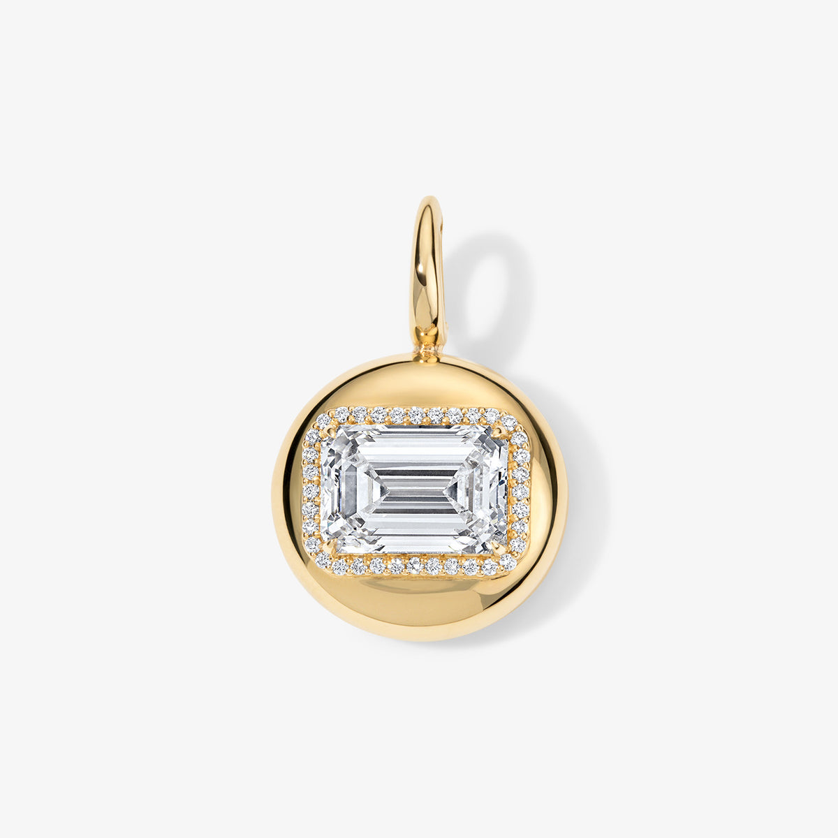 Large Lab Grown Emerald Diamond Candy Button Charm