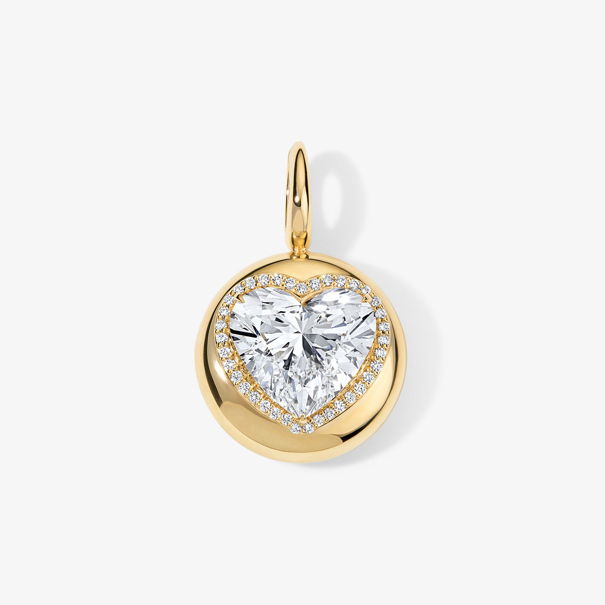 Large Lab Grown Heart Diamond Candy Button Charm