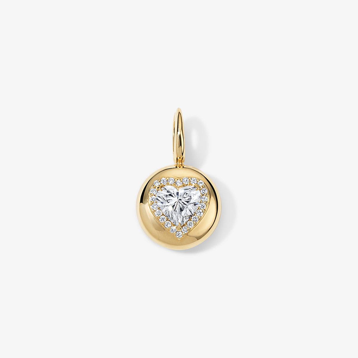 Small Lab Grown Heart Diamond Candy Button Charm
