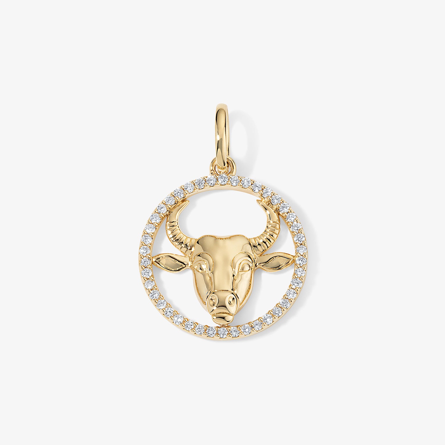 Token Zodiac Open Frame Taurus Pendant 14K Yellow Gold