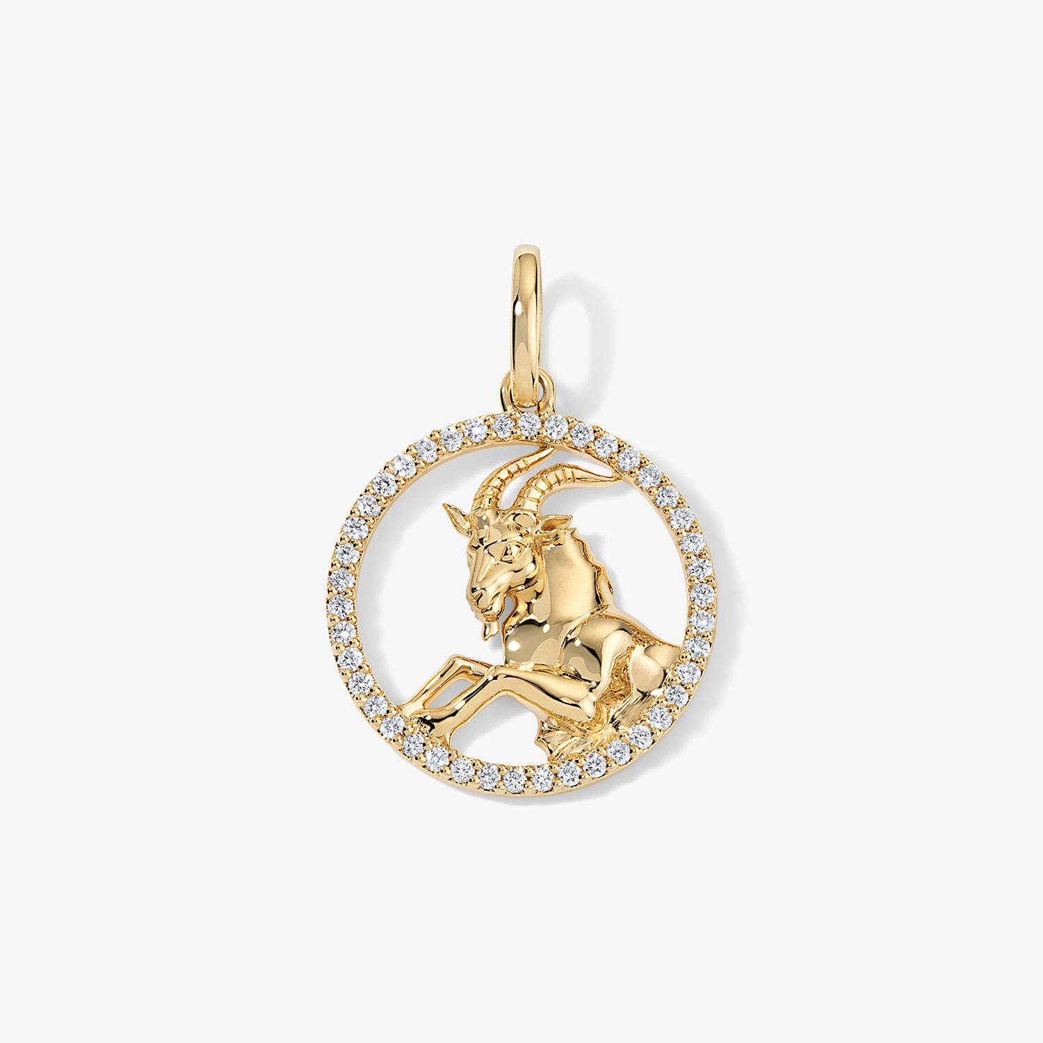 Token Zodiac Open Frame Capricorn Pendant 14K Yellow Gold