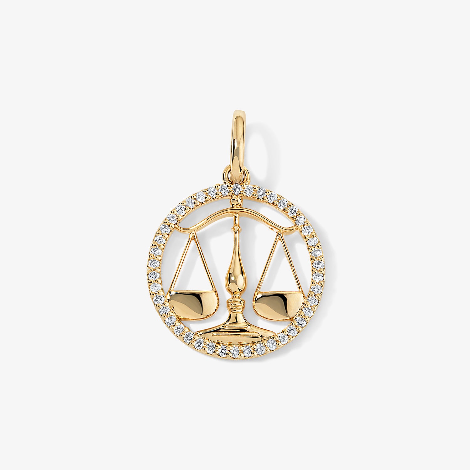 Token Zodiac Open Frame Libra Pendant 14K Yellow Gold