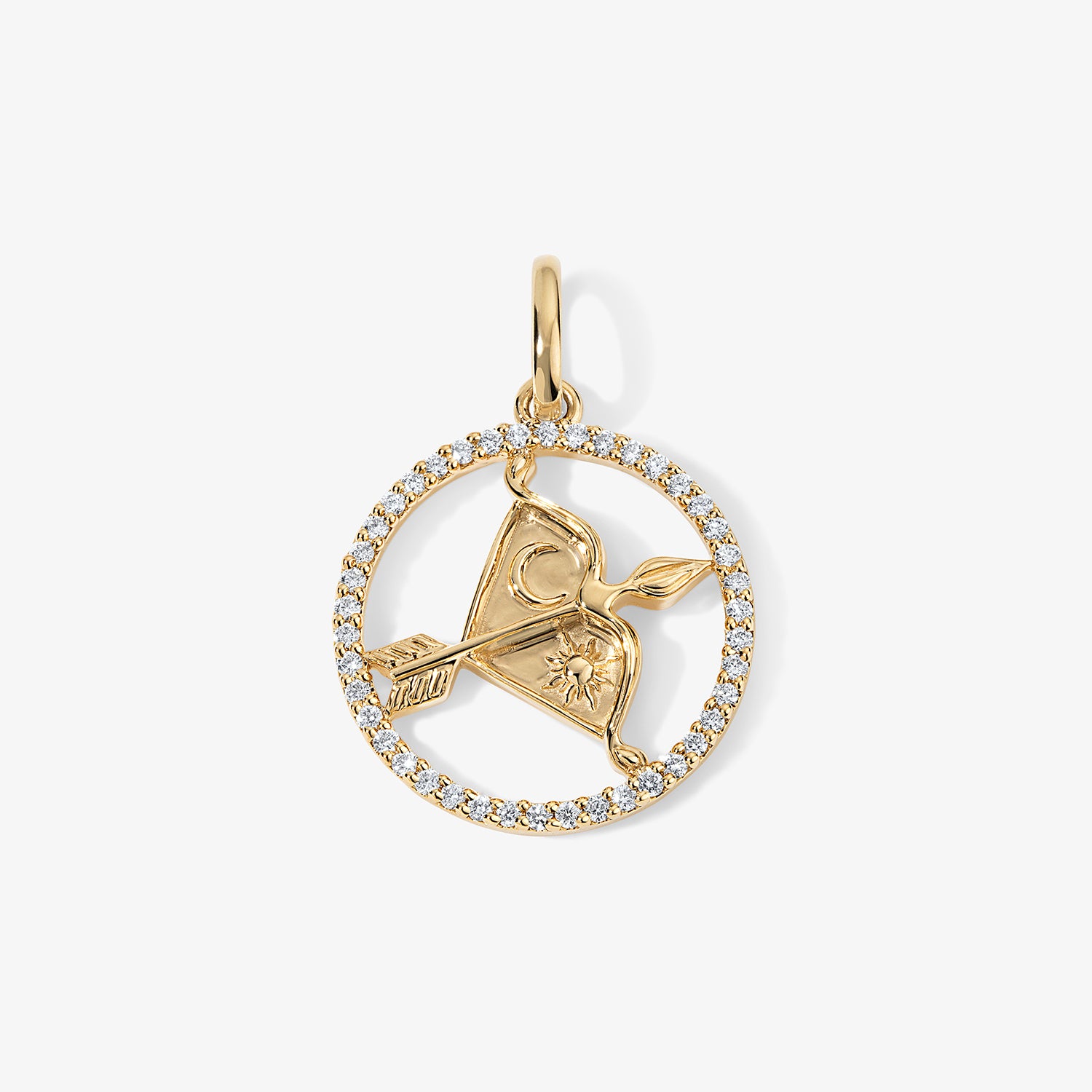 Token Zodiac Open Frame Sagittarius Pendant 14K Yellow Gold