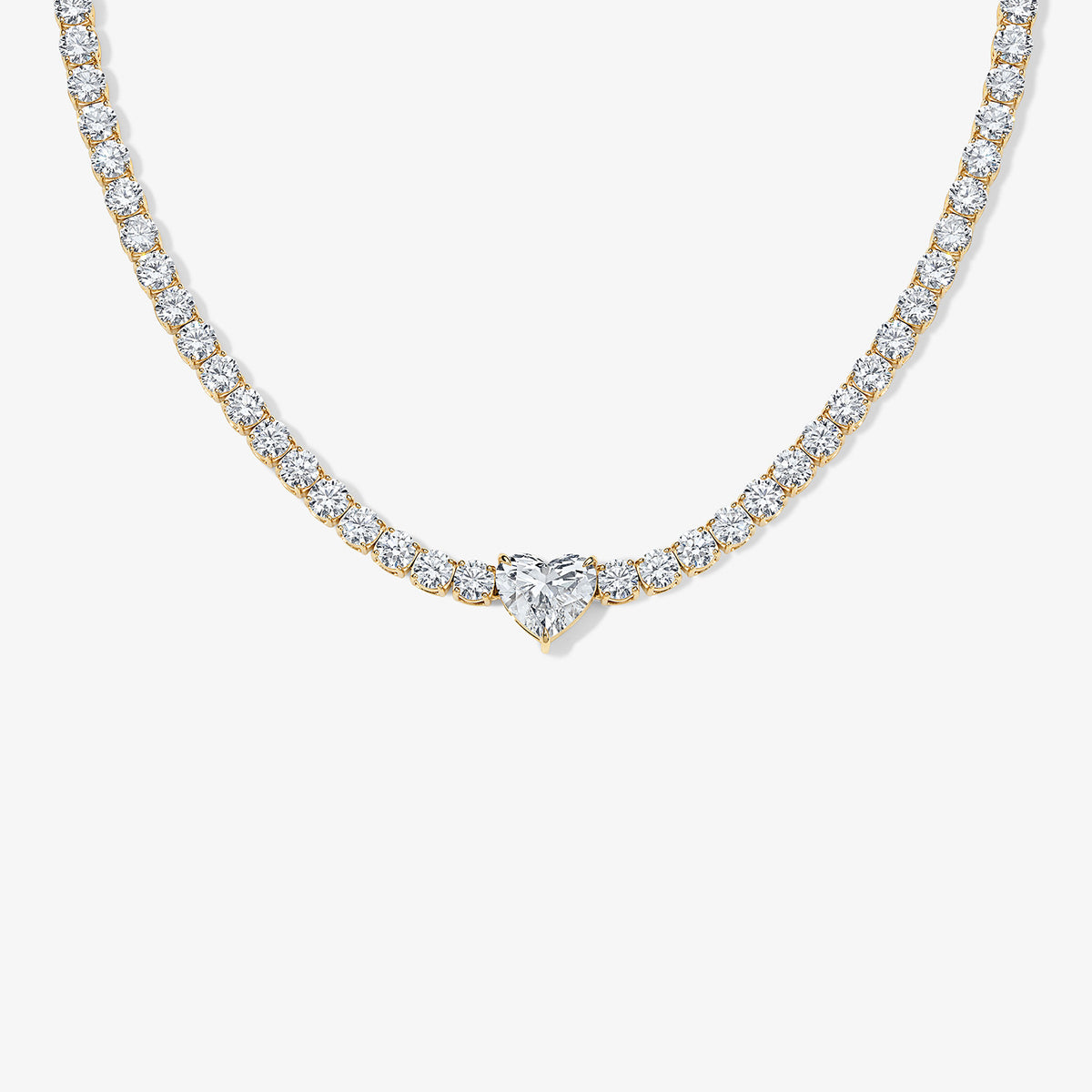 Coco Lab Diamond Heart Tennis Necklace