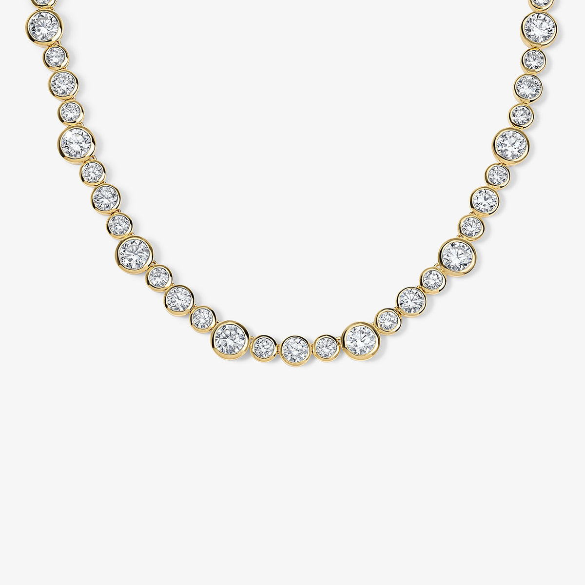 Coco Lab Diamond Round Bezel Tennis Necklace