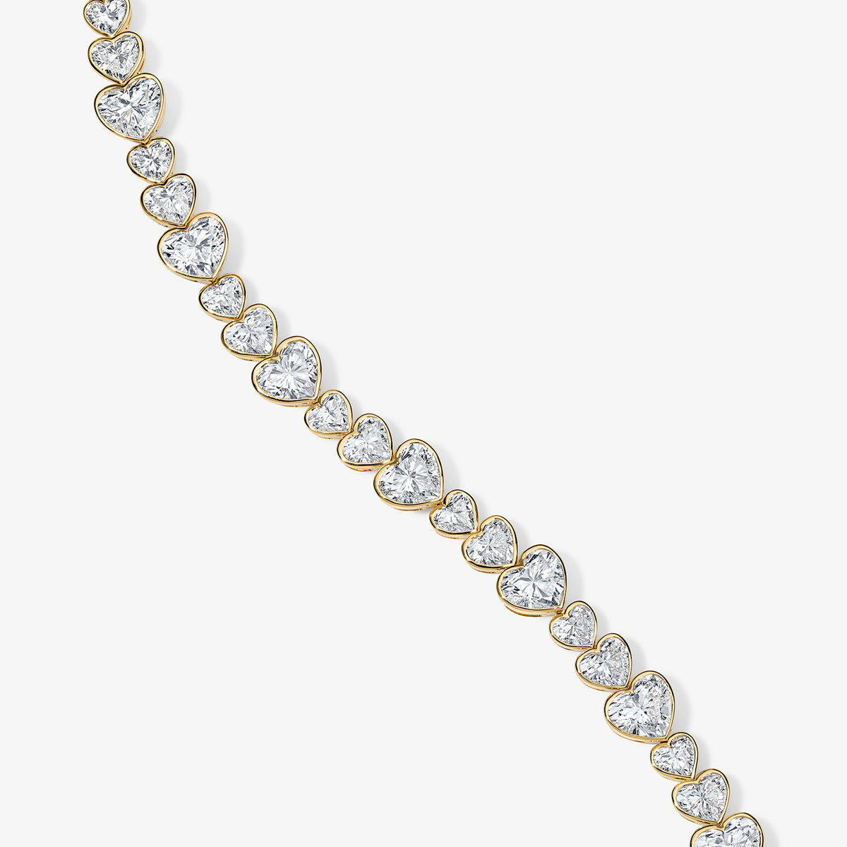 Coco Lab Diamond Heart Bezel Tennis Necklace