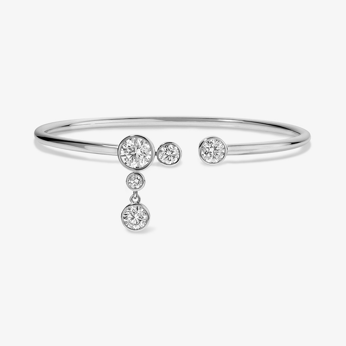 Coco Lab Diamond Multi Round Flex Bangle 14K White Gold