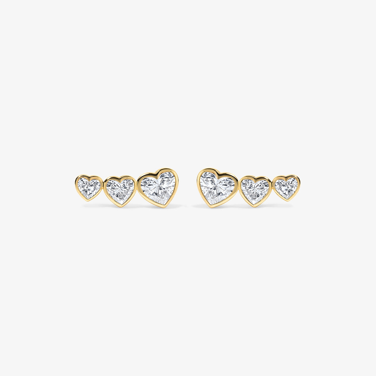 Coco Lab Diamond Heart Climber Studs