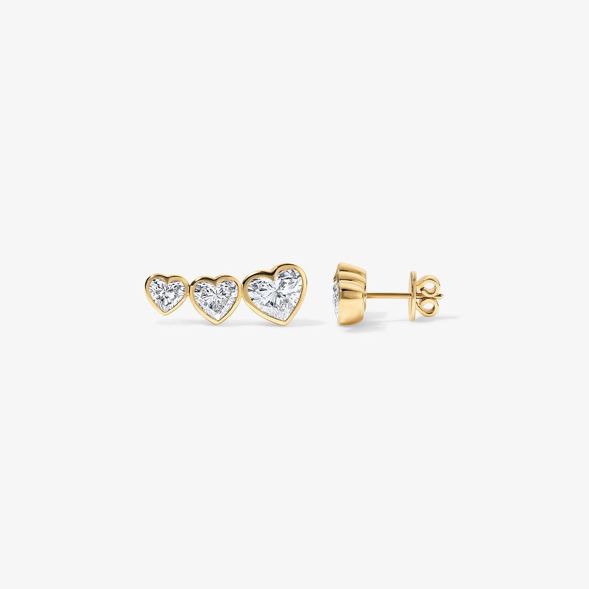 Coco Lab Diamond Heart Climber Studs