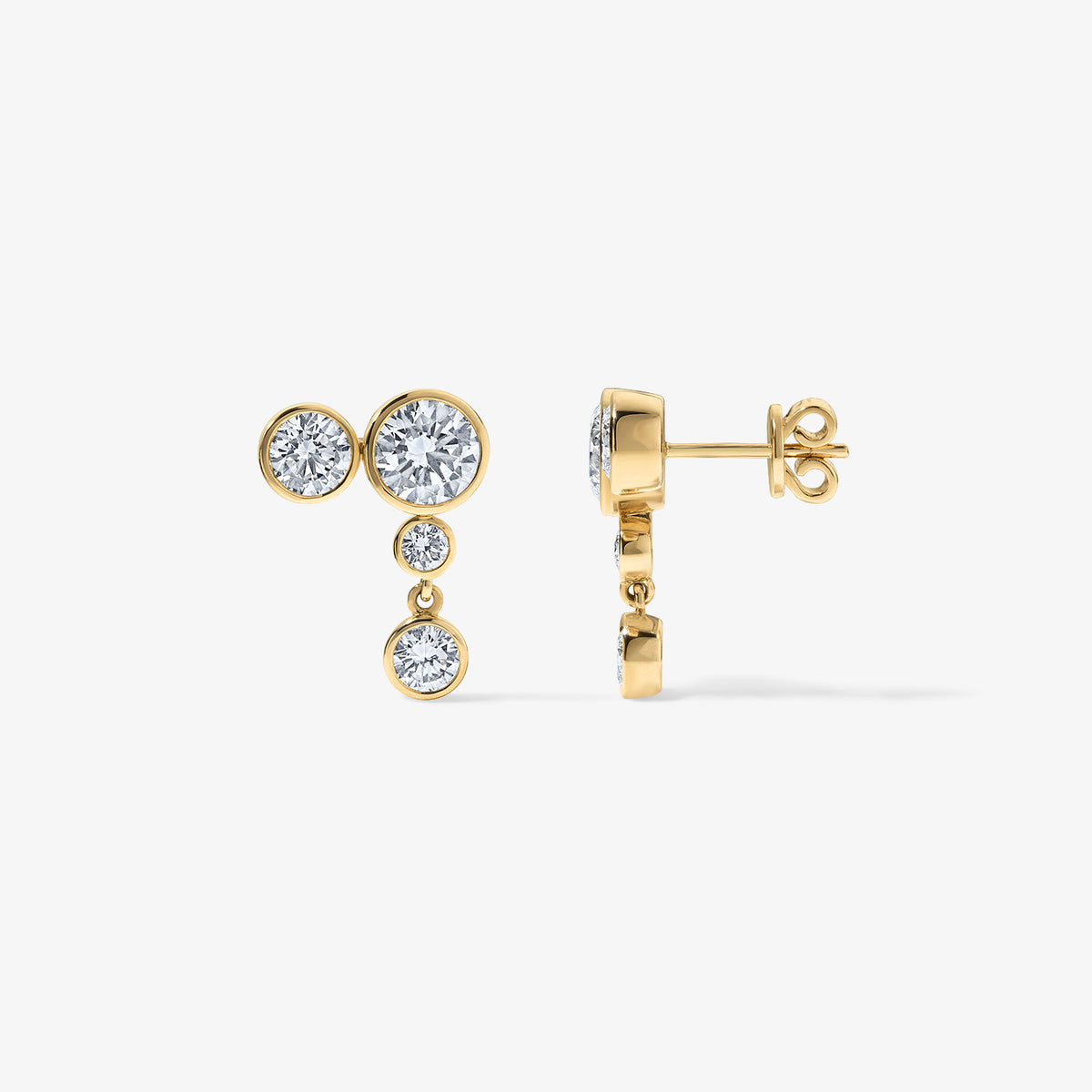 Coco Lab Diamond Round Drop Earrings