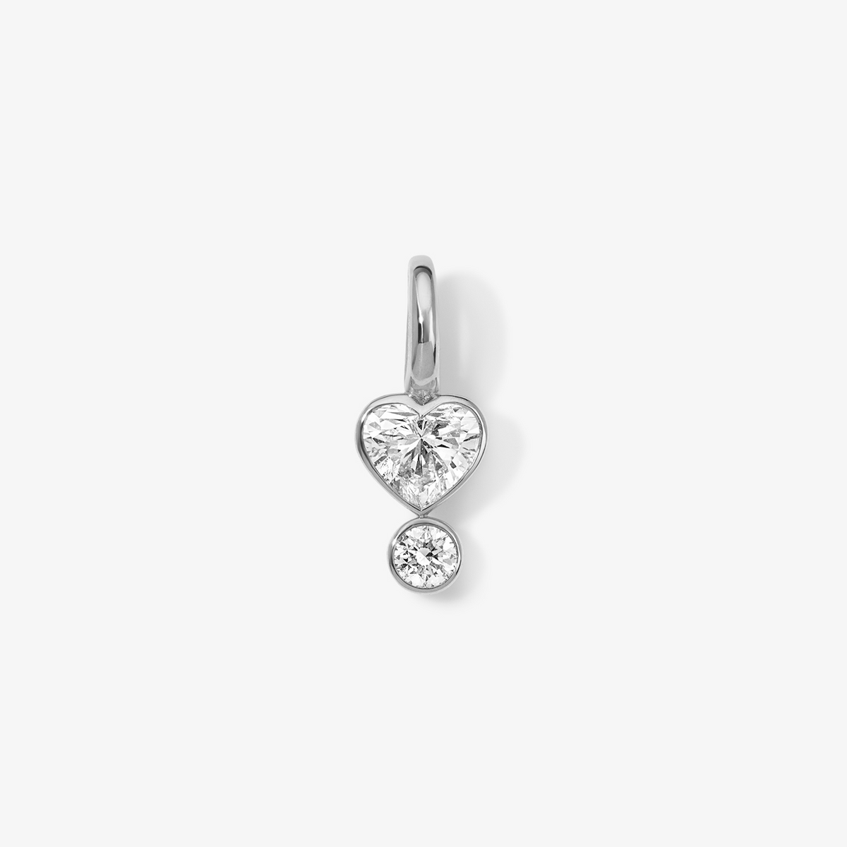 Coco Lab Diamond Heart Charm 14K White Gold