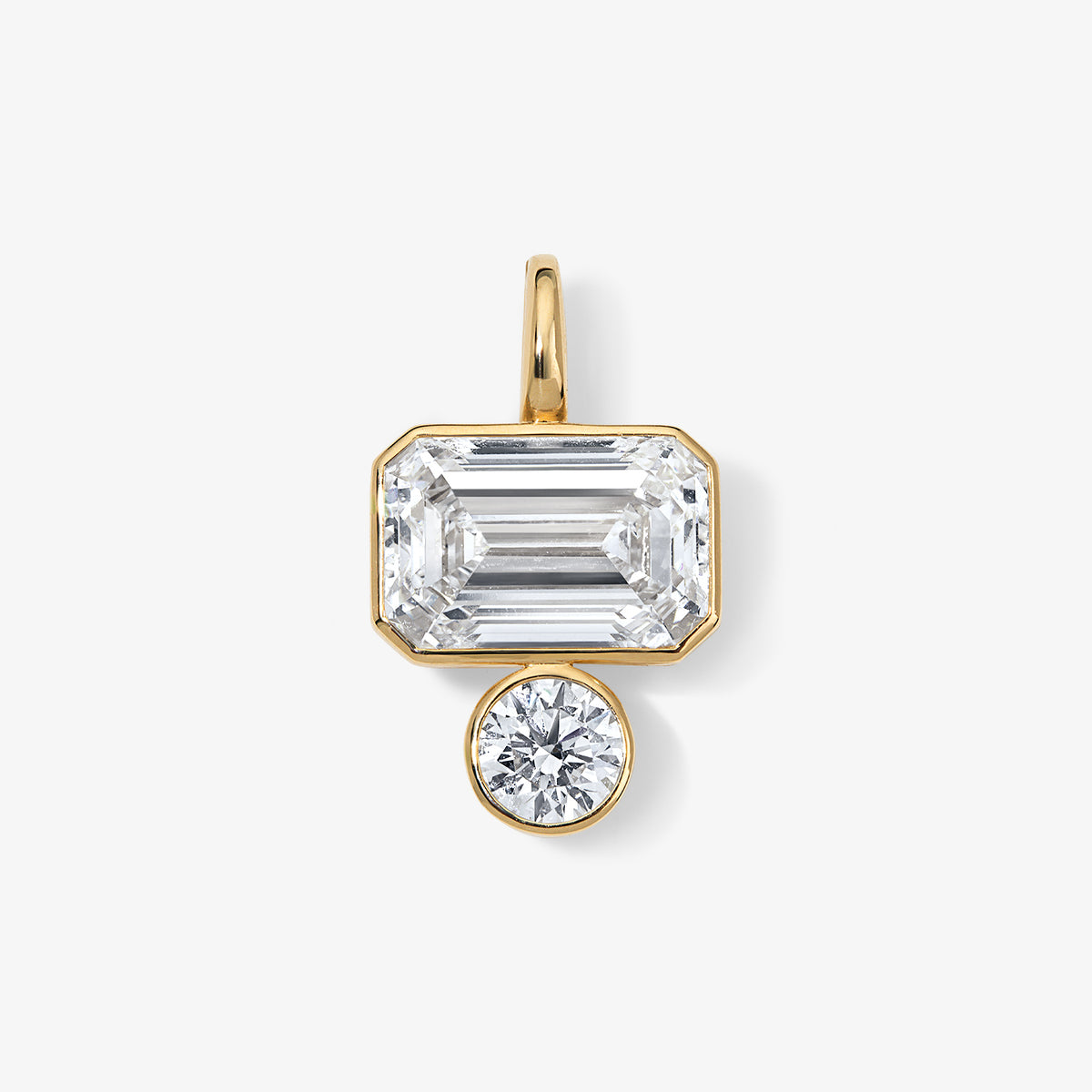 Coco Lab Diamond Emerald Charm 14K Yellow Gold Jumbo