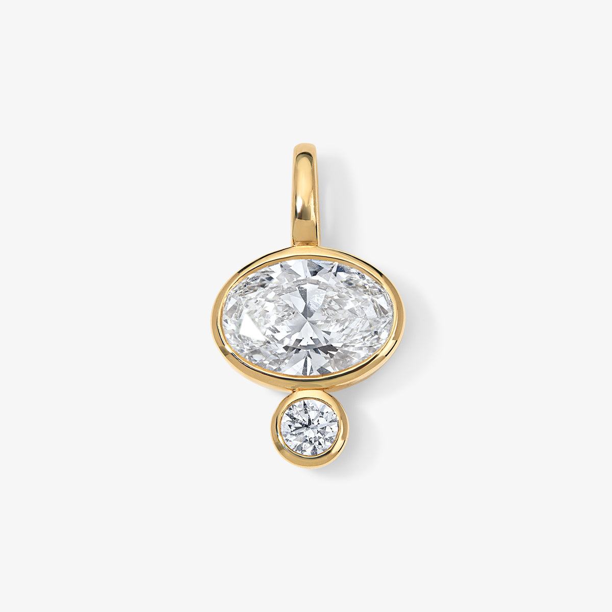 Coco Lab Diamond Oval Charm 14K Yellow Gold Regular
