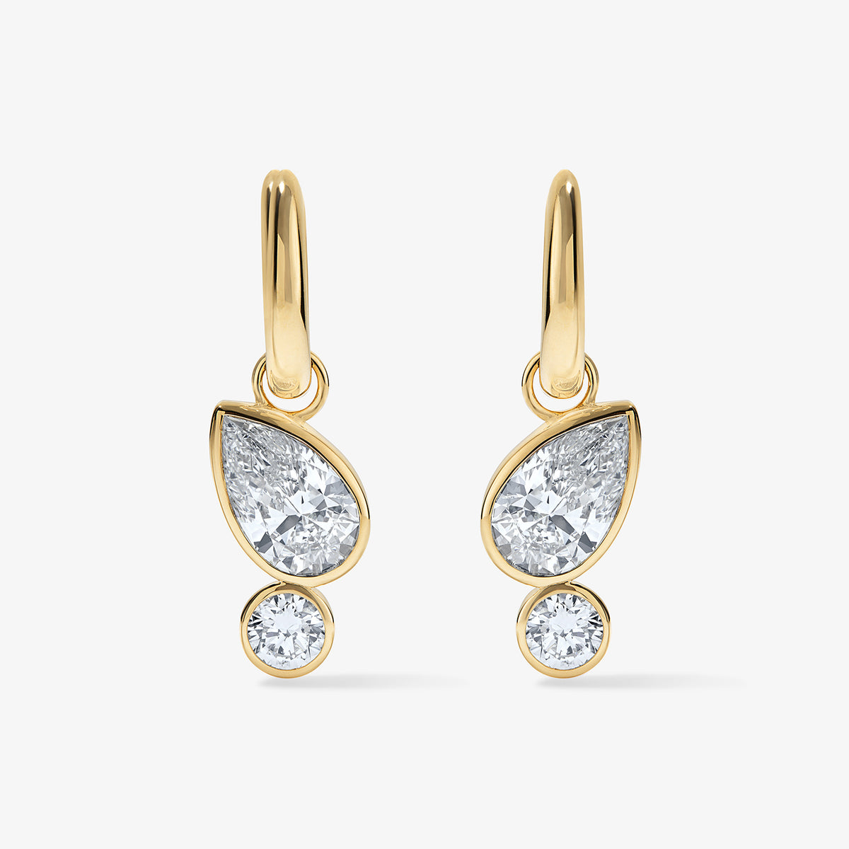 Coco Lab Diamond Pear Huggies 14K Yellow Gold